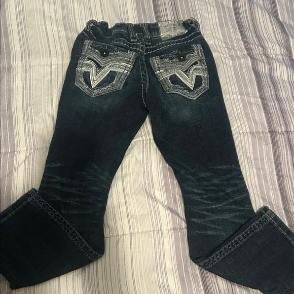 Distressed Dark Blue Boys Buckle Salvage Jeans size 8R - Picture 2 of 2